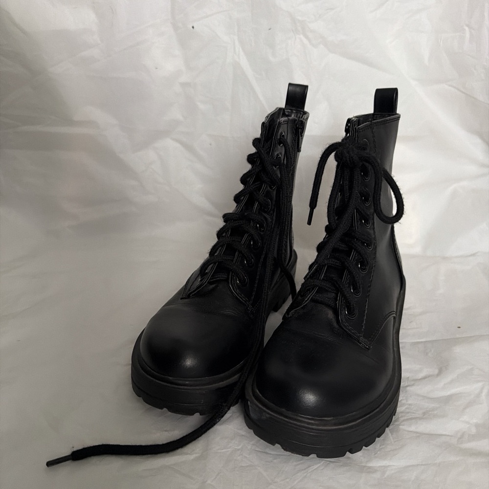 Soda Black Combat Boots for Women